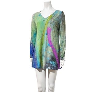 La Galeriste Abstract Artistic Long Sleeved Dress Wearable Art Size Medium